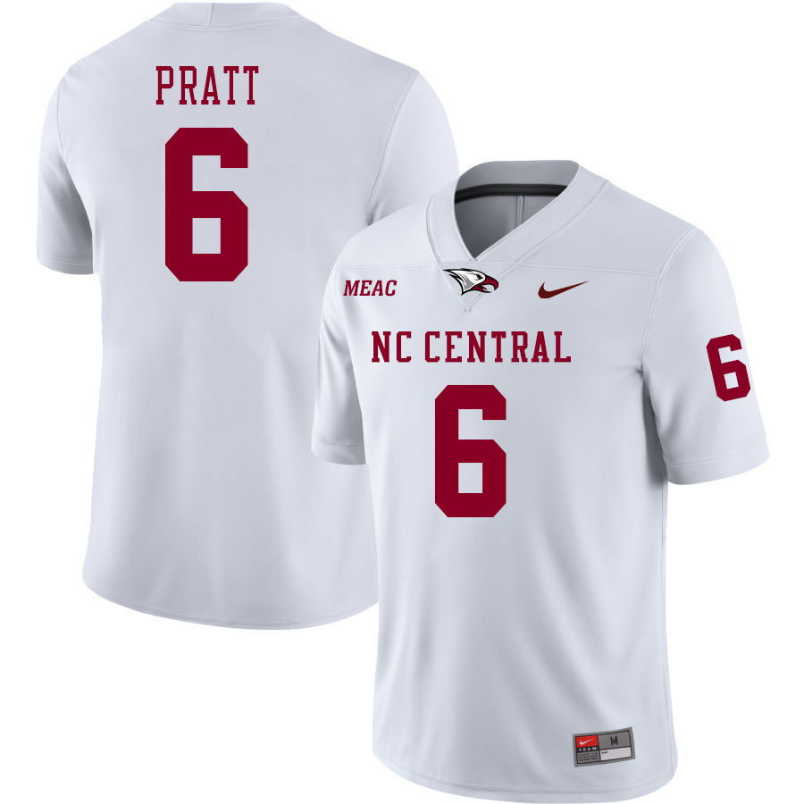 Men-Youth #6 Treveyon Pratt North Carolina Central Eagles 2023 College Football Jerseys Stitched-Whi
